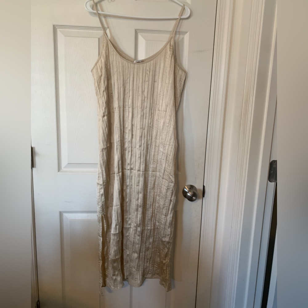 MONKI Champagne Crinkle Dress NEW